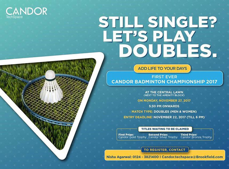Candor Badminton Championship 2017 at Sector-48, Gurugram.