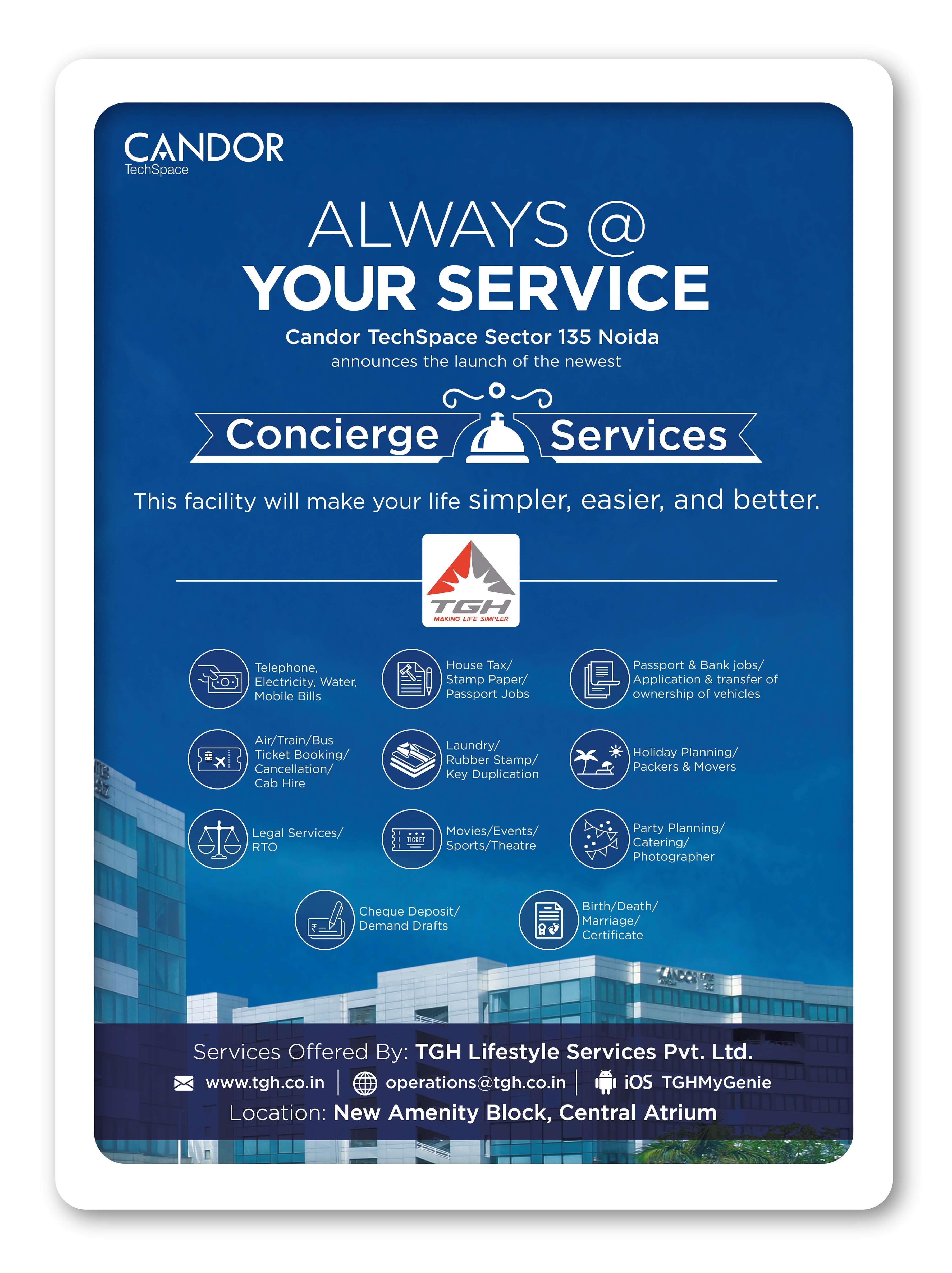 Concierge Service available at Candor TechSpace, Sector-135 Noida